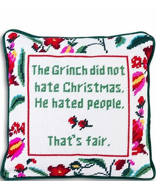Furbish The Grinch Needlepoint Pillow | Dillard's | Dillard's