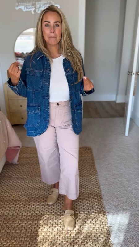 👖 Denim on denim, anyone? Watch me style this denim jacket shacket for spring. My personal favorite look? The Canadian tuxedo, of course! I've paired it with some cropped flares from Old Navy for a chic, casual look.

💼 Next up I paired it with pixie pants - perfect for the office!

👀 And last but not least, I've got a wide-leg front pocket patch pants with the jacket open, almost like a denim blazer

Sizing details: 10 petite in pants, Large shacket ✨

Stay tuned for more of my style secrets! Let's turn heads this spring 🌼 #DenimStyle #SpringFashion #oldnavy @oldnavy

#LTKstyletip #LTKsalealert #LTKfindsunder100