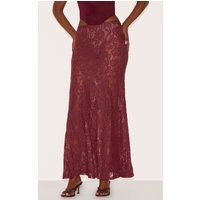 Plum Floral Lace Sheer Maxi Skirt | PrettyLittleThing US