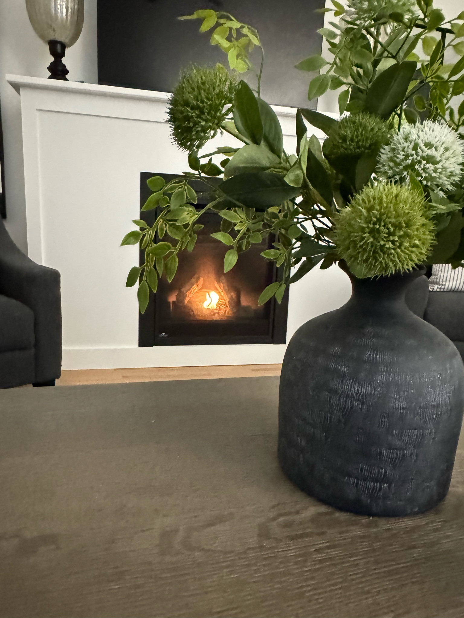 Friday night relaxation. Beautiful faux greenery. Such pretty color 

#LTKsalealert #LTKhome #LTKSeasonal