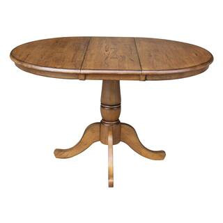 36 in.​ x 48 in.​ x 30 in.​ H Pecan Extension Laurel Pedestal Table | The Home Depot