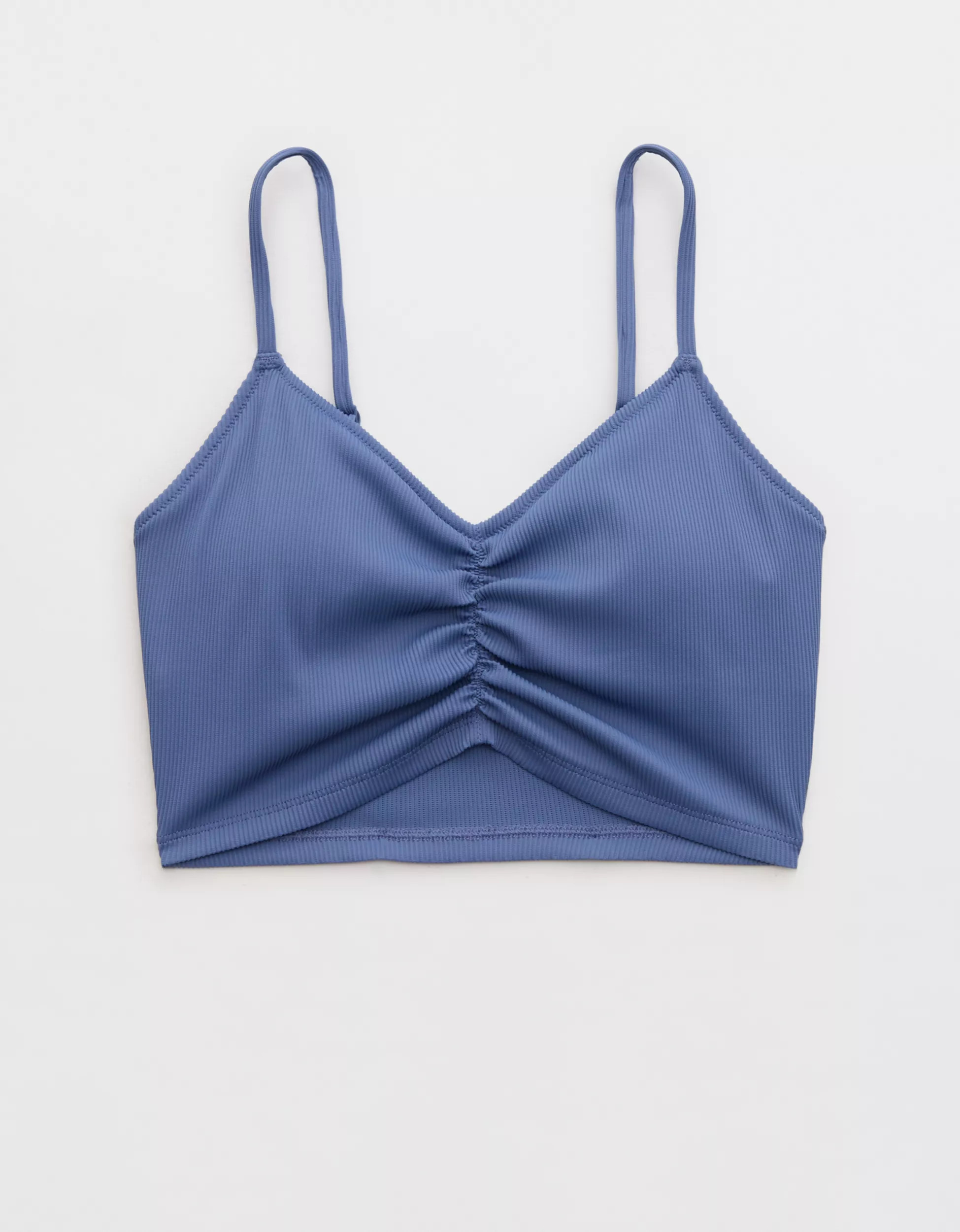 Aerie Ruched Longline Scoop Bikini Top | Aerie