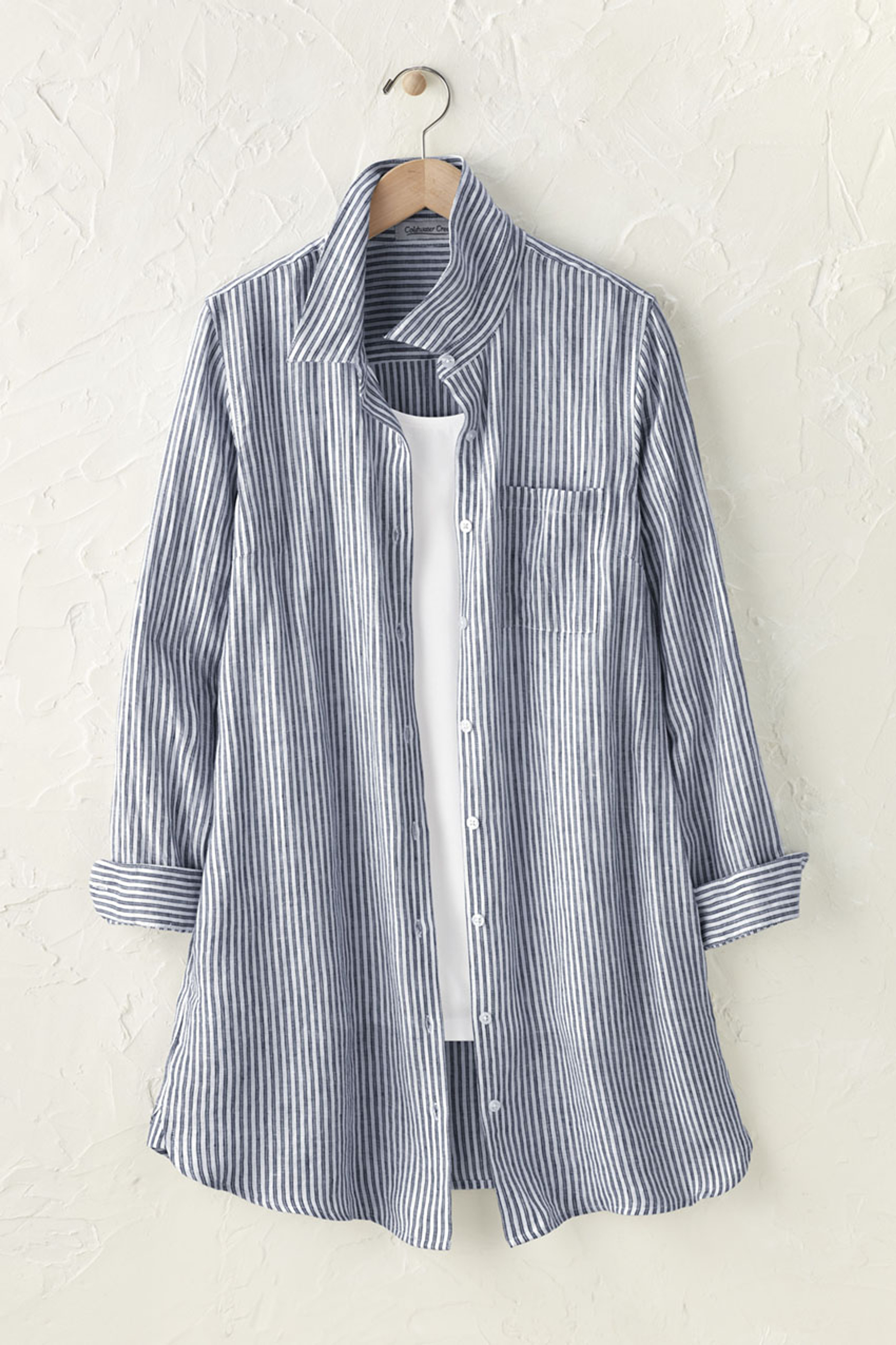Striped Linen Tunic Topper | Coldwater Creek