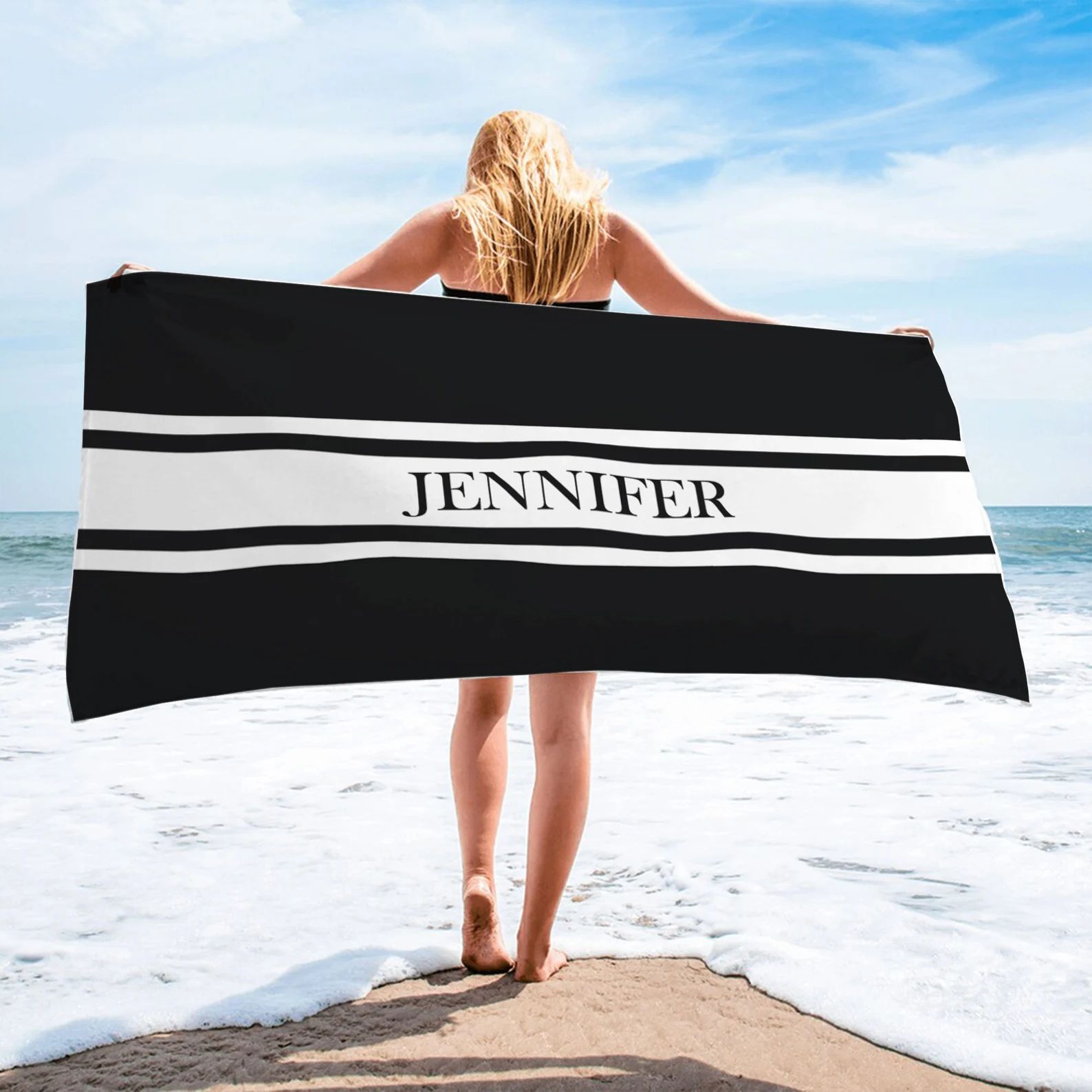 Name Beach Towel, Custom Name Beach Towel, Bride and Bridesmaid Custom Beach Towel, Personalized ... | Etsy (US)