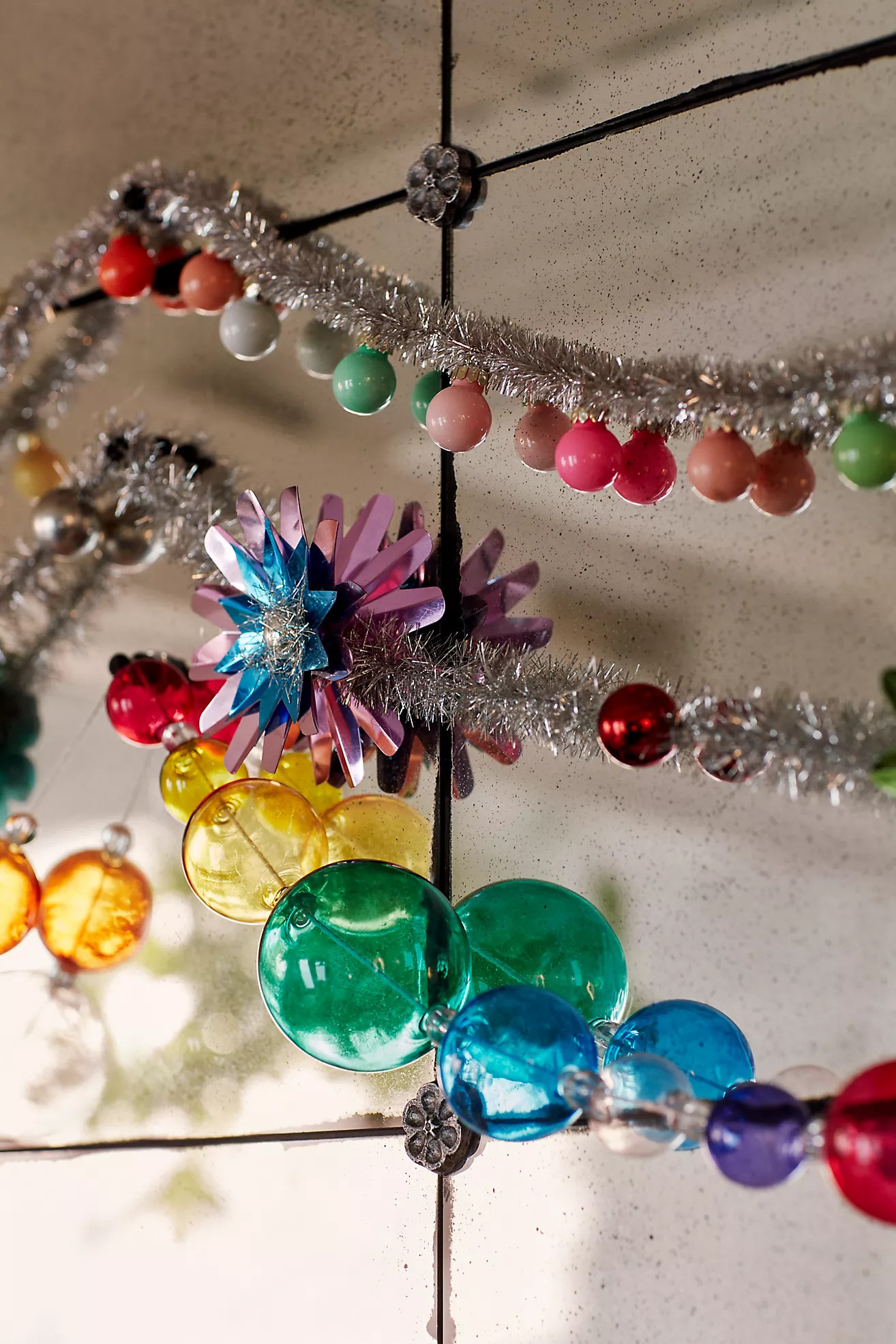 Good Cheer Bauble Ornament Tinsel Garland | Terrain