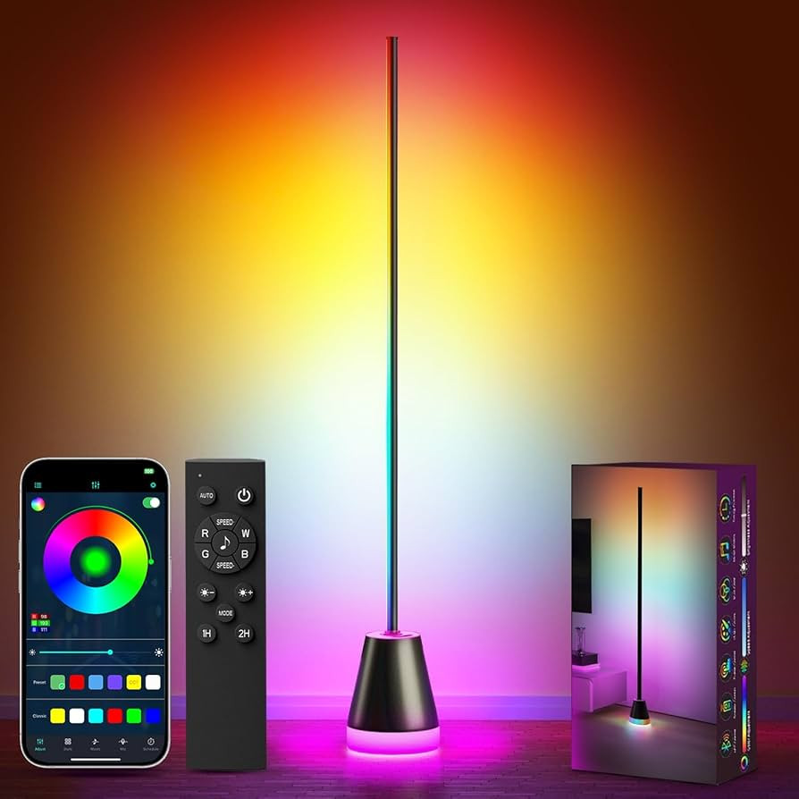 Keepsmile Smart RGB LED Corner Floor Lamp,172 LEDs Bright Standing Lamps for Living Room with APP... | Amazon (US)
