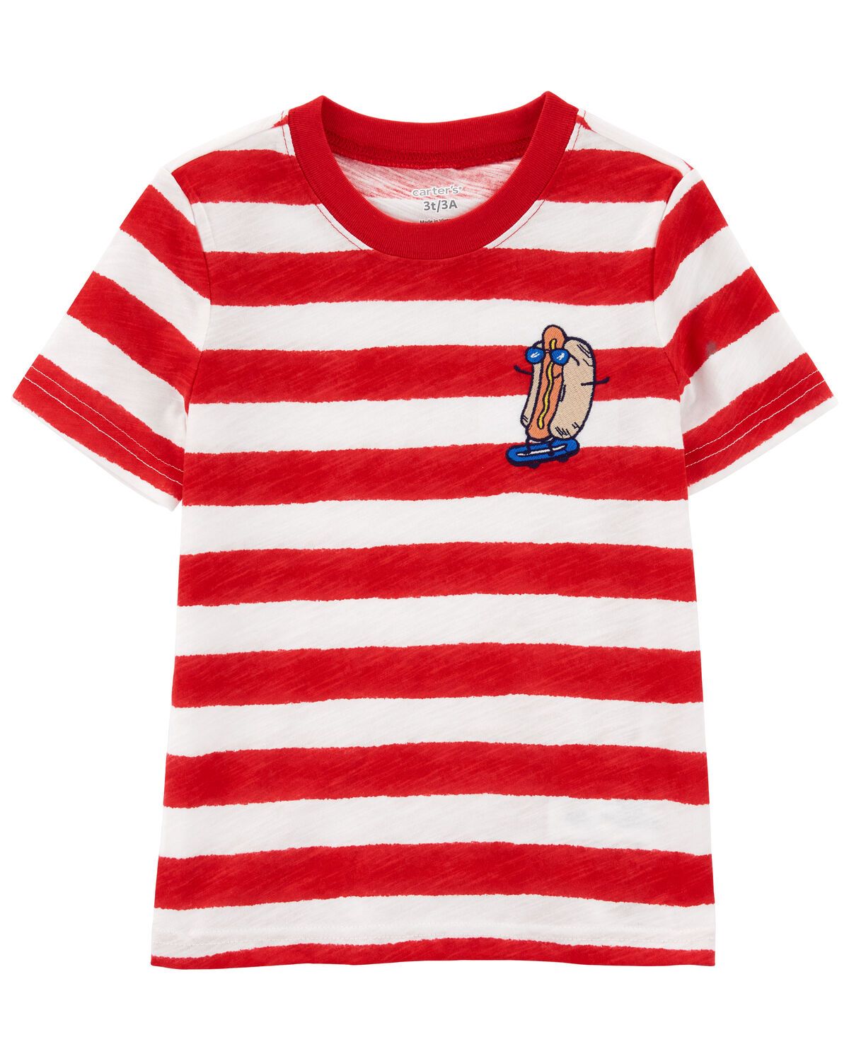 Toddler Striped Hot Dog Graphic Tee | Carter's