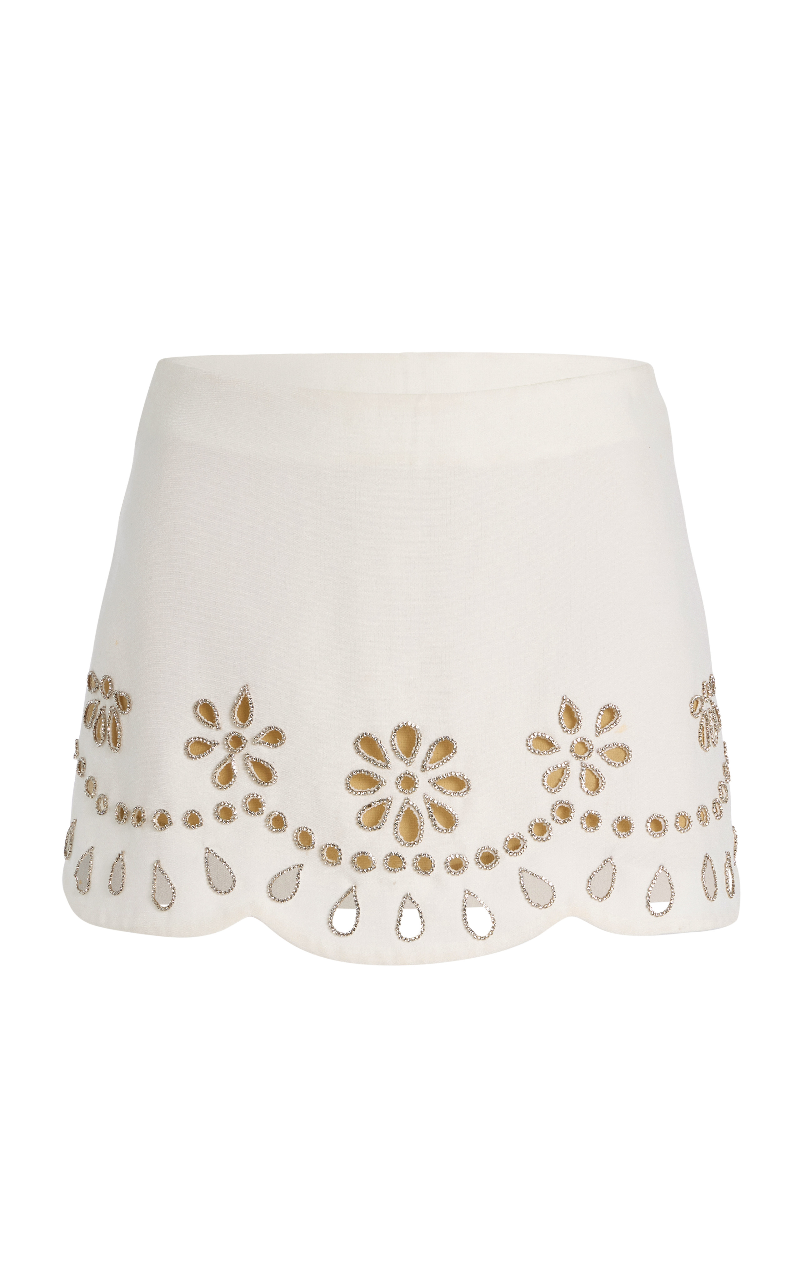 Etra Crystal-Embellished Cutout Stretch-Crepe Mini Skirt | Moda Operandi (Global)