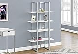Monarch Specialties I Bookcase-60 H Silver Metal, White | Amazon (US)