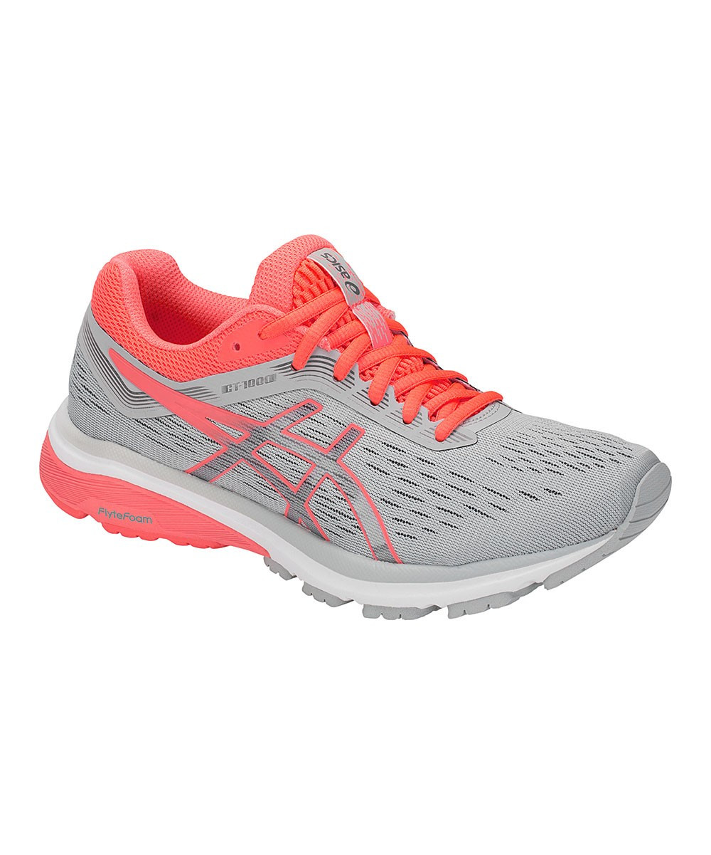 ASICS Women's Running Shoes MID - Gray & Flash Coral GT-1000 7 Sneaker - Women | Zulily