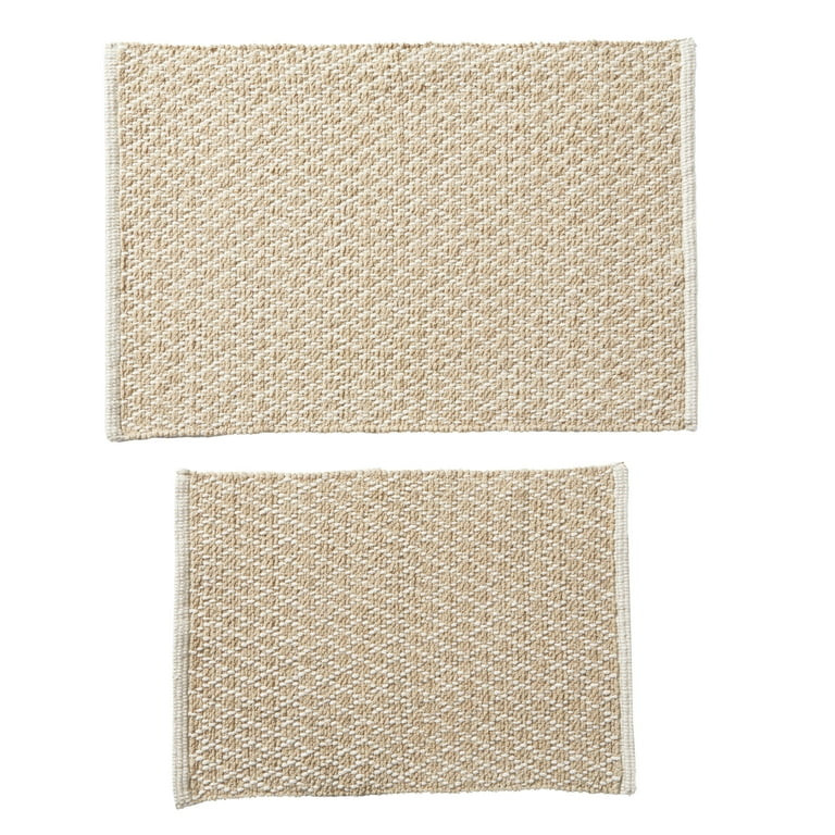 Better Homes & Gardens Cotton Diamond Bath Rug Set, Beige, 2 Piece, 17" x 24" & 20" x 30" | Walmart (US)