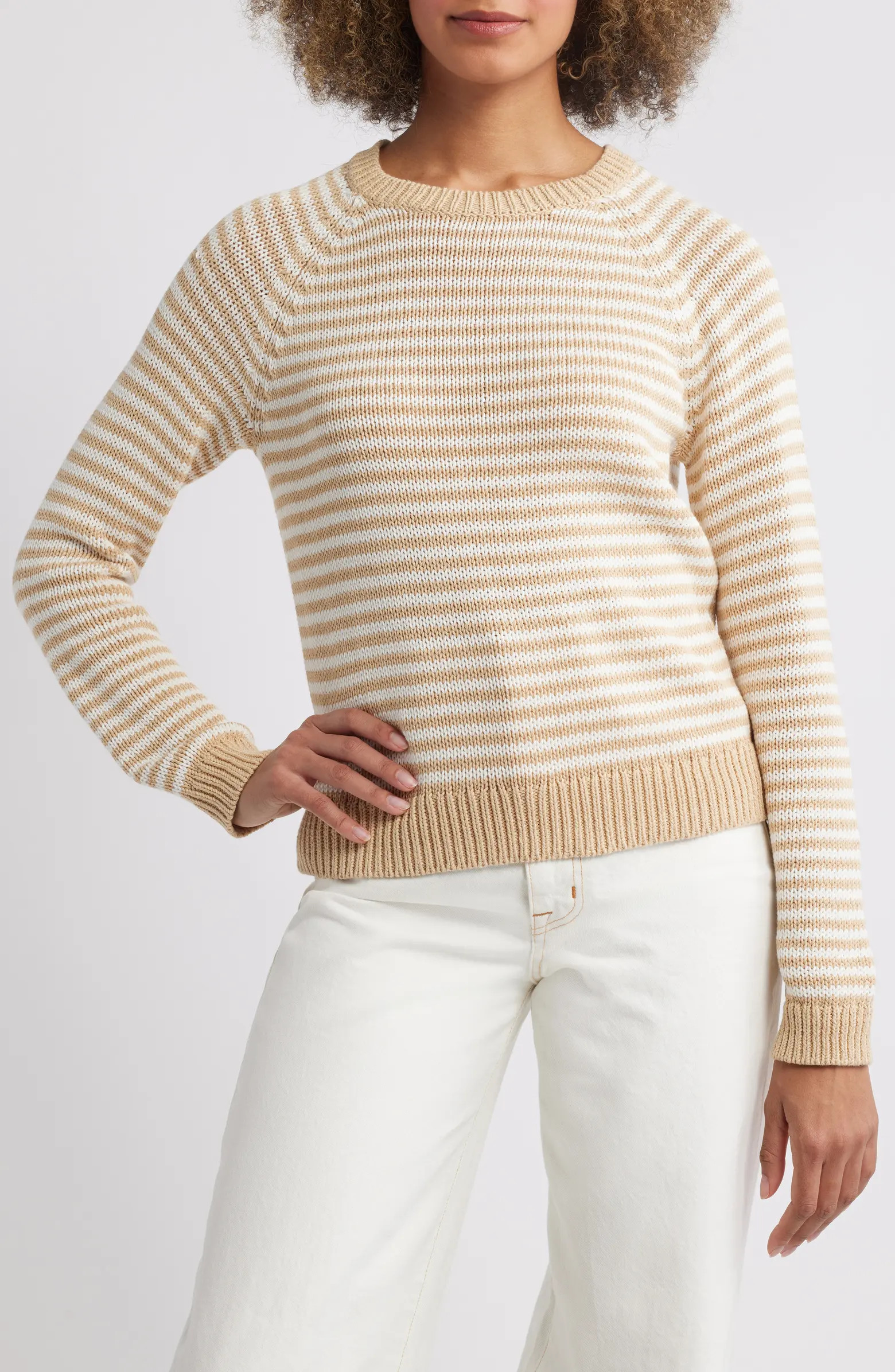 Caslon® Stripe Pima Cotton Sweater | Nordstrom | Nordstrom