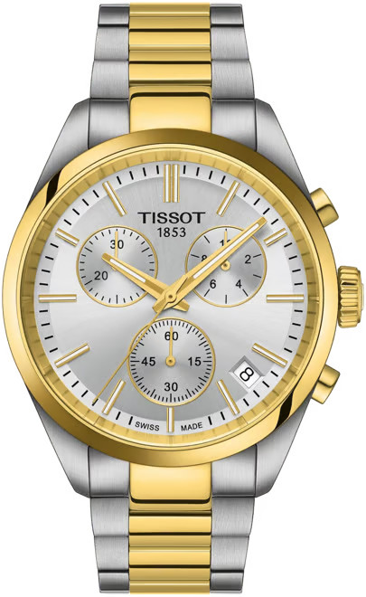 Tissot Men's Swiss Automatic Chronograph PR 100 Two-Tone Stainless Steel Bracelet Watch 40mm - Ma... | Macy's
