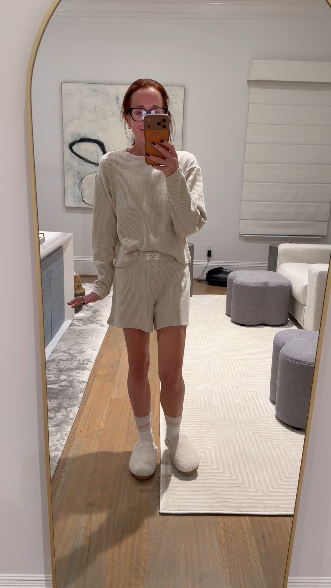 Cozy lounge set season 🤍 This neutral waffle-knit top and matching shorts are the comfiest thing I’ve put on all week. Perfect for lounging at home, holiday movie nights, or lazy weekend mornings. Paired with my favorite plush slippers and classic crew socks for the full comfy-capsule vibe.
#loungeset #cozyoutfit #neutralstyle #fallloungewear #holidaycozies #comfyclothes #neutralwardrobe #amazonfinds #targetstyle #winterloungewear #weekendoutfit

#LTKHoliday #LTKootd #LTKGiftGuide