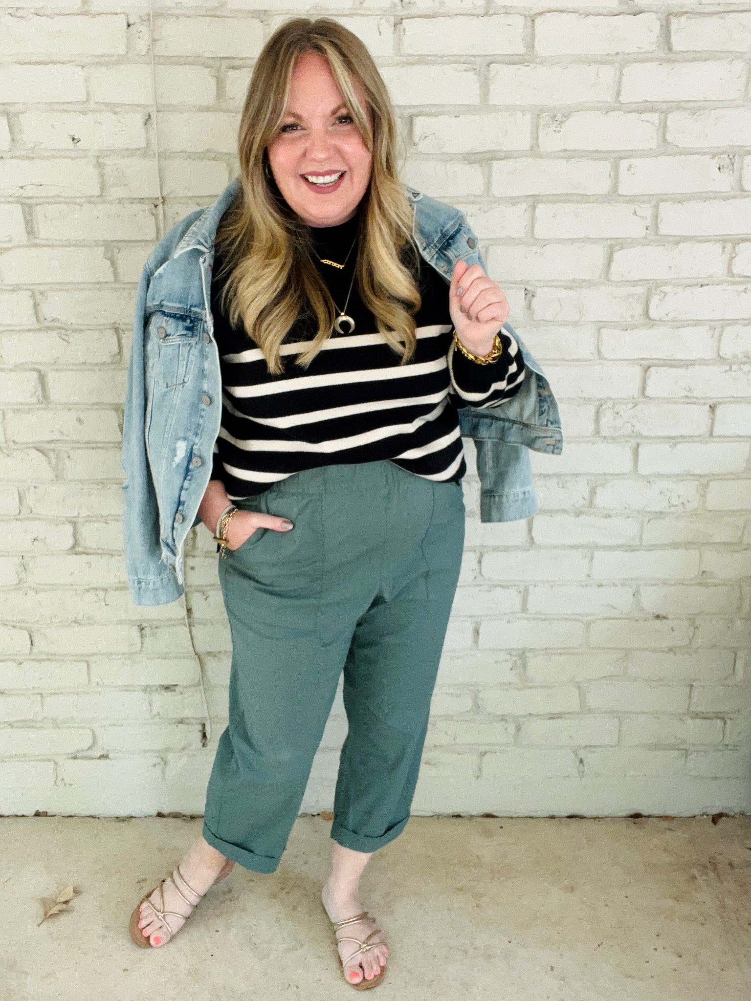 Medium sweater; large jacket; 12 pants 

#LTKunder50 #LTKSeasonal #LTKover40