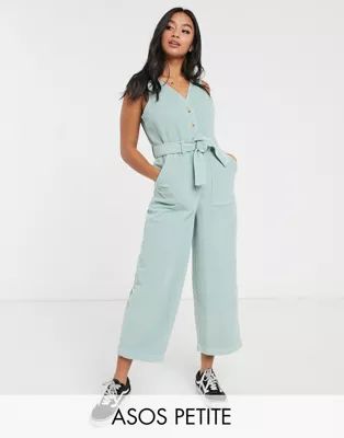 ASOS DESIGN Petite cord v neck jumpsuit | ASOS (Global)