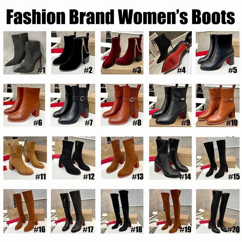 Premium Quality Brand Fashion Women's Suede Leather High-heeled Boots for Women | DHGate
