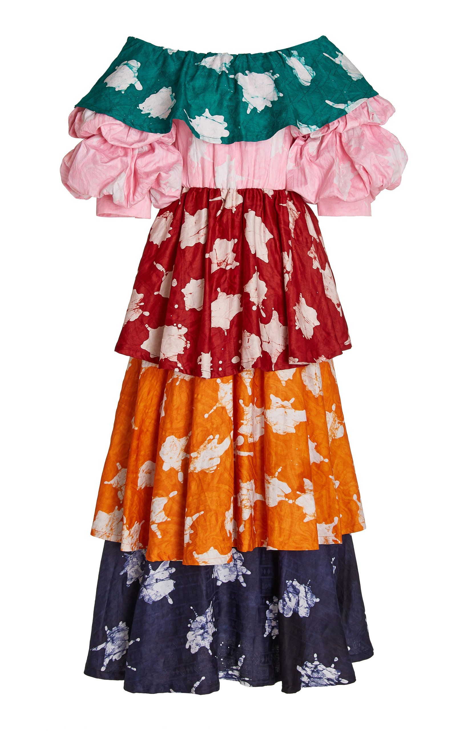 Adeola Printed Cotton Off-The-Shoulder Maxi Dress | Moda Operandi (Global)