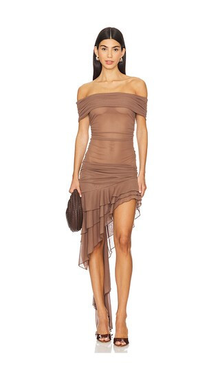 NBD Fernanda High Low Dress in Brown. - size S | Revolve Clothing (Global)