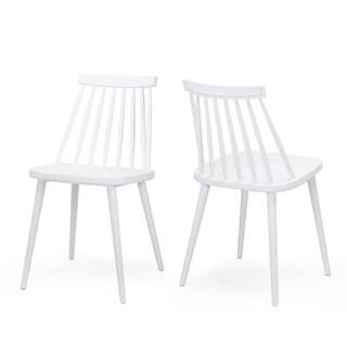 Noble House Dunsmuir White Farmhouse Spindle-Back Dining Chair (Set of 2) 55399 | The Home Depot