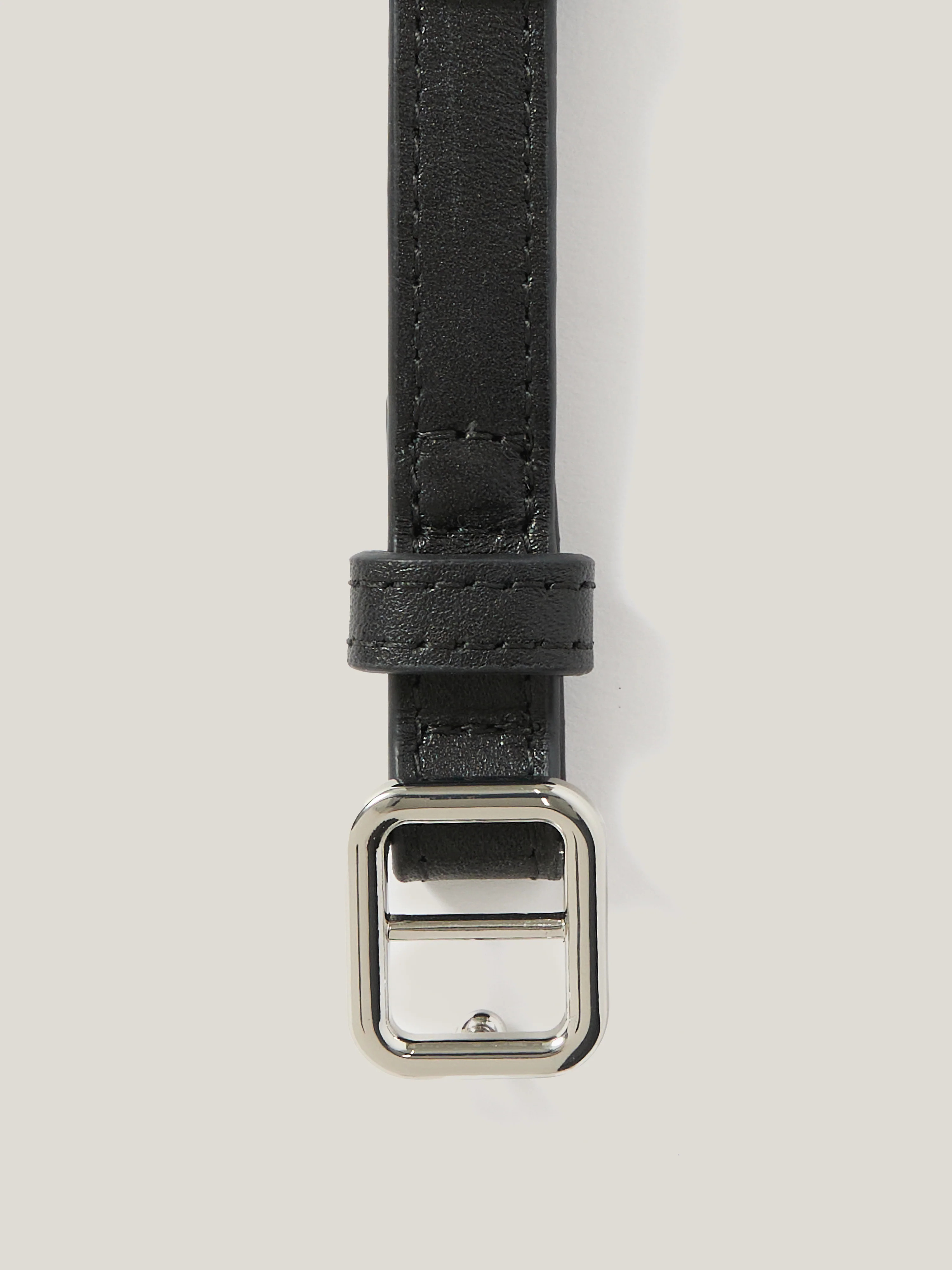 Square Buckle Slim Belt | Black | Jigsaw (UK)
