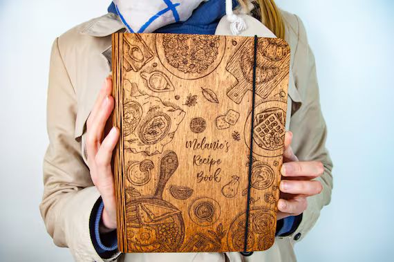 Personalized Wooden Recipe Book Binder Custom Journal Cookbook | Etsy | Etsy (US)