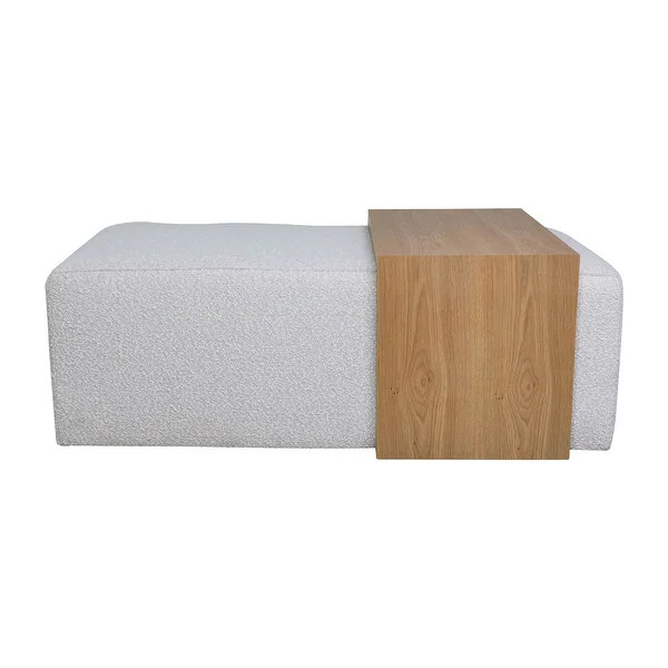 Sagebrook Home Modern Rectangular Ottoman With Wood Accent - Elegant Plywood & Larch MDF With Oak... | Bed Bath & Beyond
