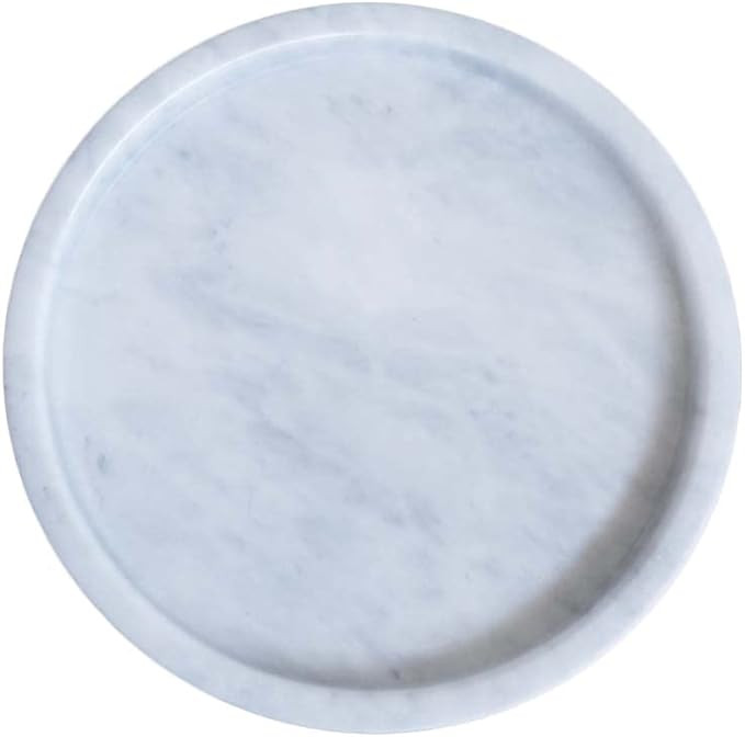 Marlo & Co. Decorative Round White 100% Natural Marble Tray, 9.84 inches for Bathroom Vanity, Kit... | Amazon (US)