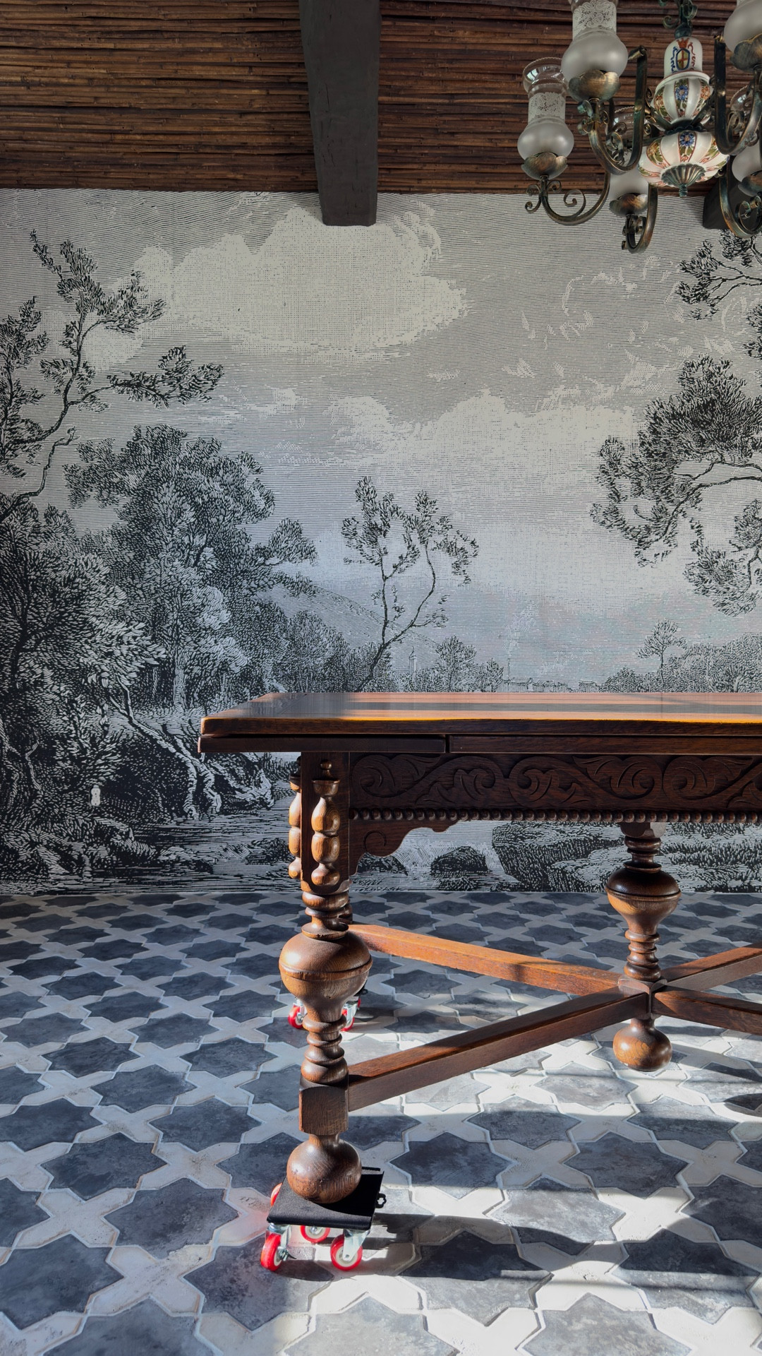 Okay, moving this massive dining table into the house was way easier than I thought… all thanks to this little dolly set 🙌🏻. Just lift with the lever, slide the wheels under, and roll it in. Honestly, a back-saver!

If you’ve got big pieces to shift around, this is a total must-have!

#LTKHome #LTKFindsUnder50