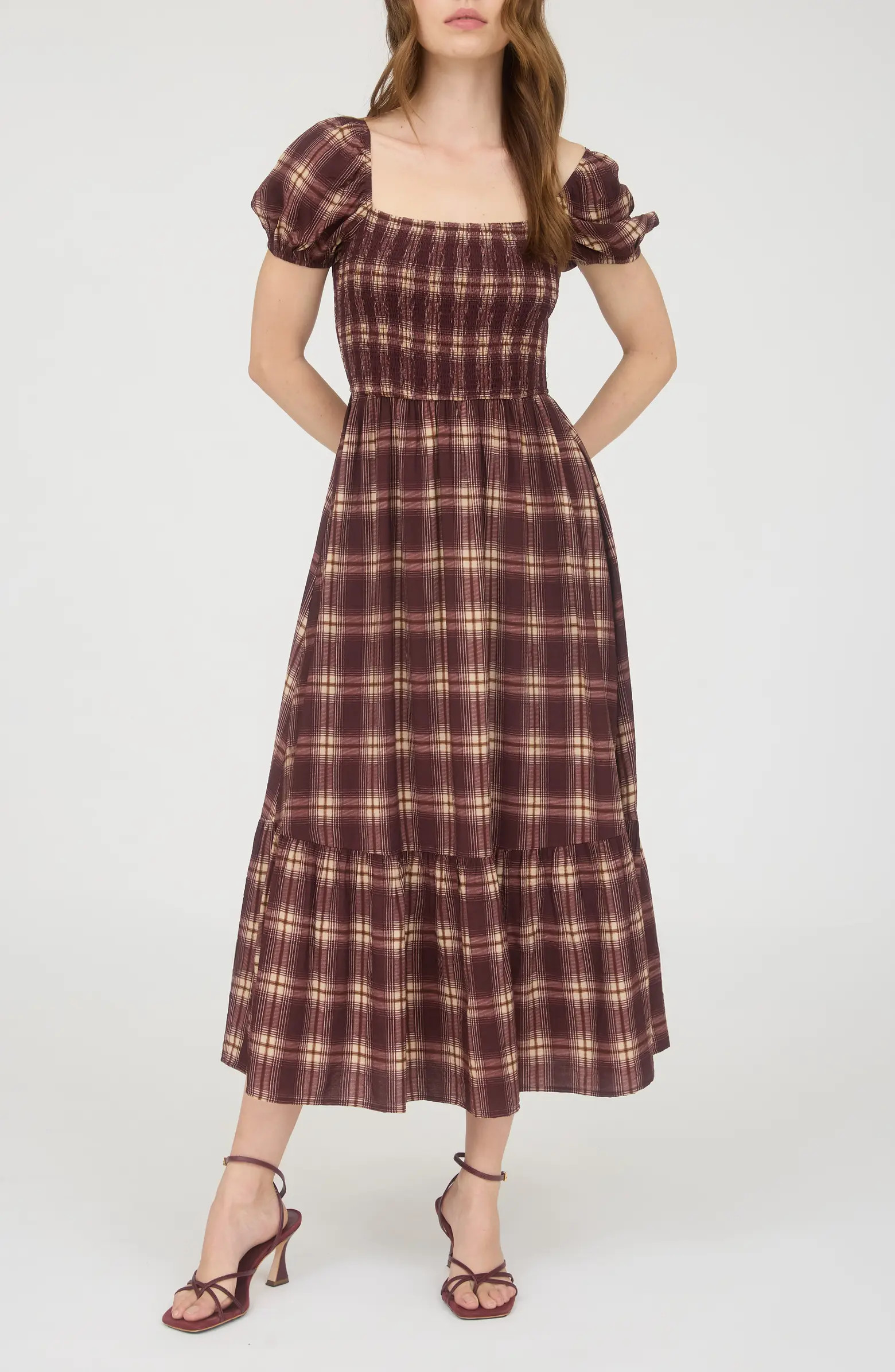 Blu Pepper Plaid Tiered Midi Dress | Nordstromrack | Nordstrom Rack