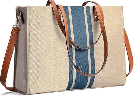Laptop Tote Bag for Women 15.6 Inch Laptop Work Bag Large Capacity Canvas Computer Tote Bags Busi... | Amazon (CA)