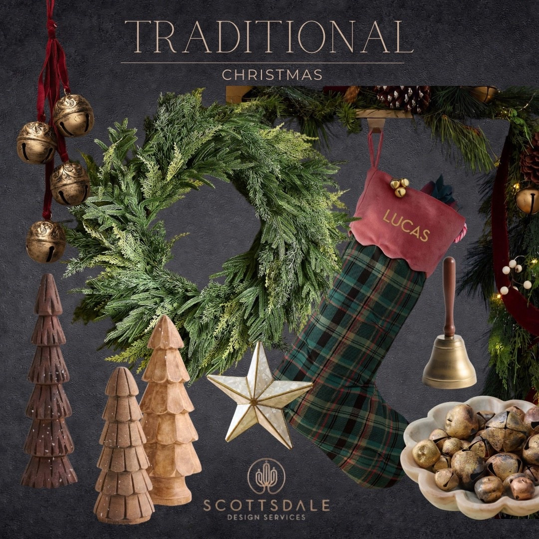 Natural traditional Christmas🌲

bells, antique bells, wooden trees, plaid stocking, bells, star ornament, holiday

#LTKHome #LTKSeasonal