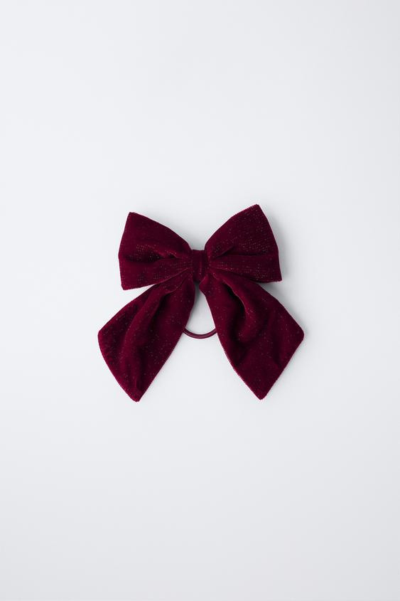 SPARKLY VELVET BOW SCRUNCHIE | Zara UK