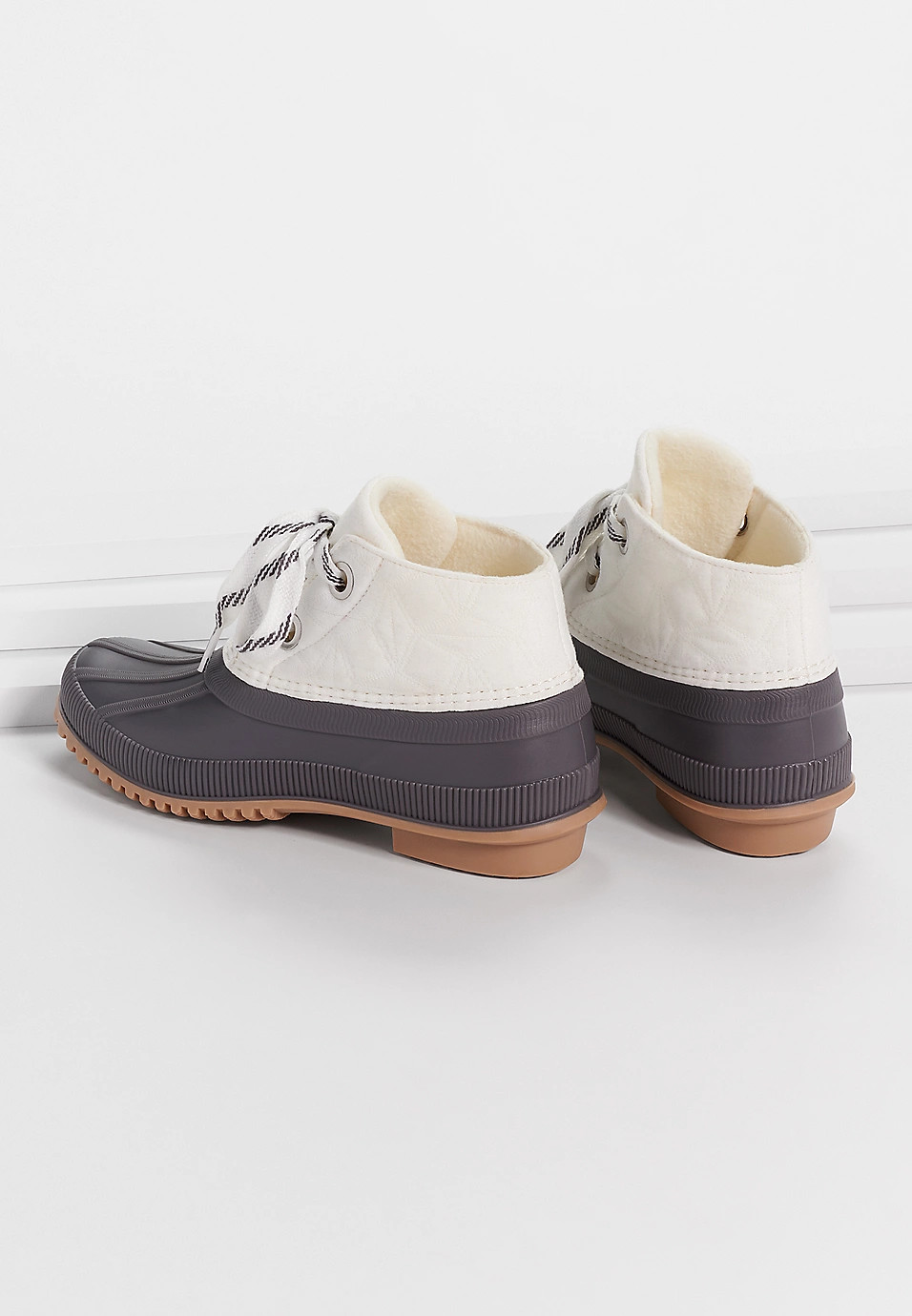 Joan Quilted Lace Up Short Duck Boot | Maurices