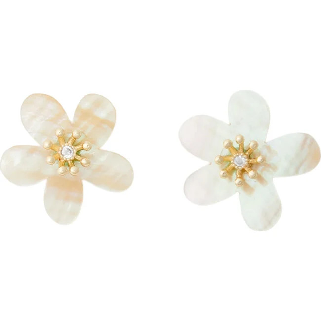 Brinker & Eliza | Women's Jasmine MOP Earrings (White, One Size) | Maisonette | Maisonette
