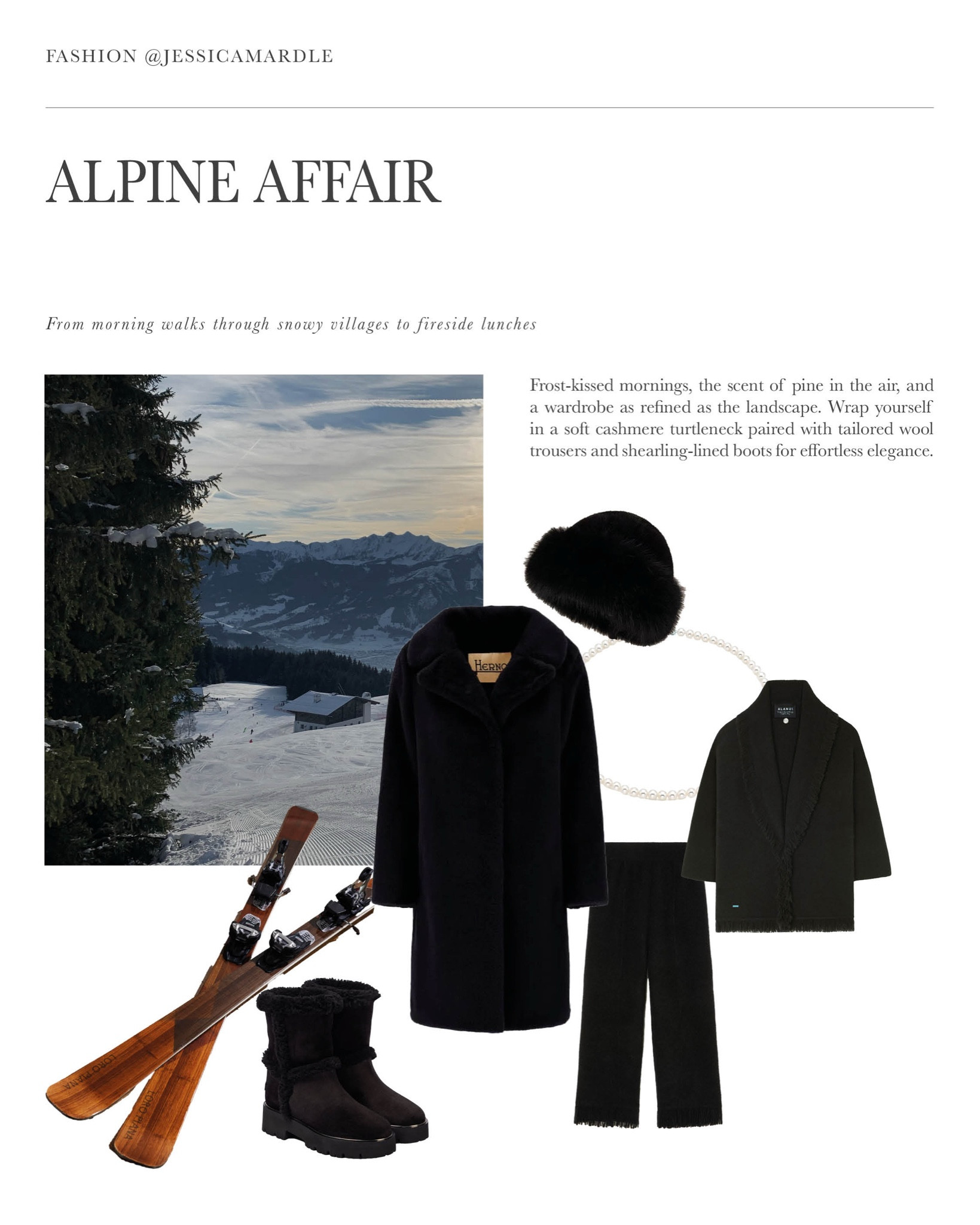 Alpine Affair: Herno coat, Alanui cashmere, vintage fur, and classical skis🤍

#LTKstyletip #LTKwinter #LTKluxury