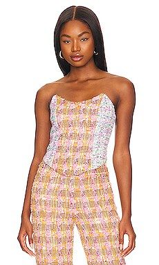 Kim Shui Combo Tweed Bustier in Multi from Revolve.com | Revolve Clothing (Global)