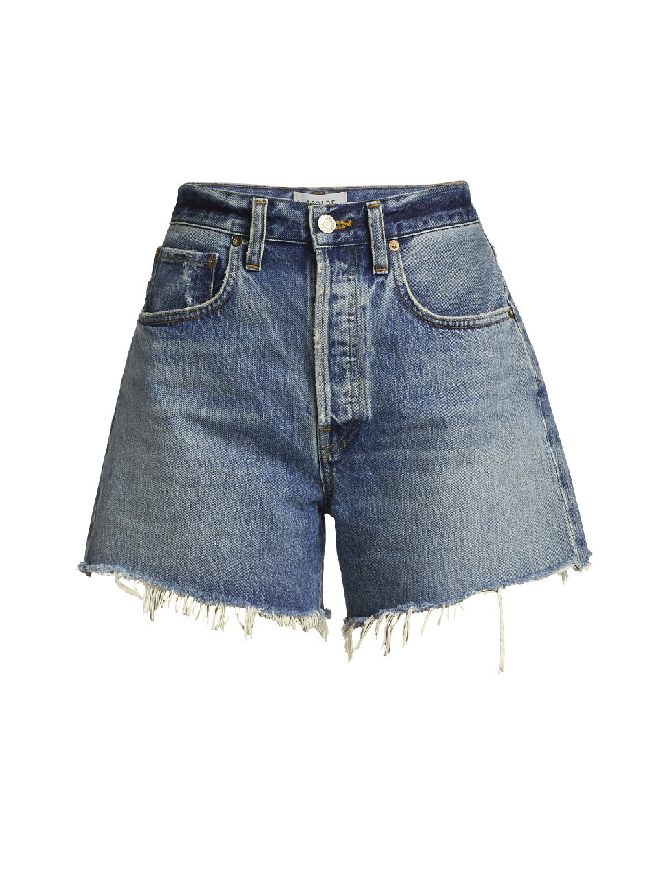 Riley High-Rise Raw-Edge Denim Shorts | Saks Fifth Avenue