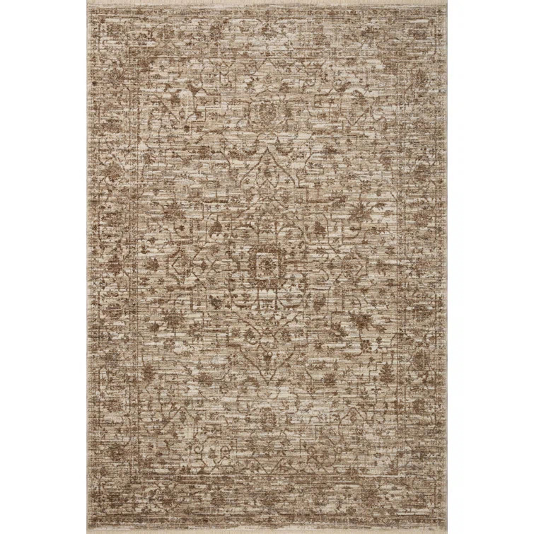 Sorrento Oriental Machine Made Polyester Area Rug in Bark/Natural | Wayfair North America