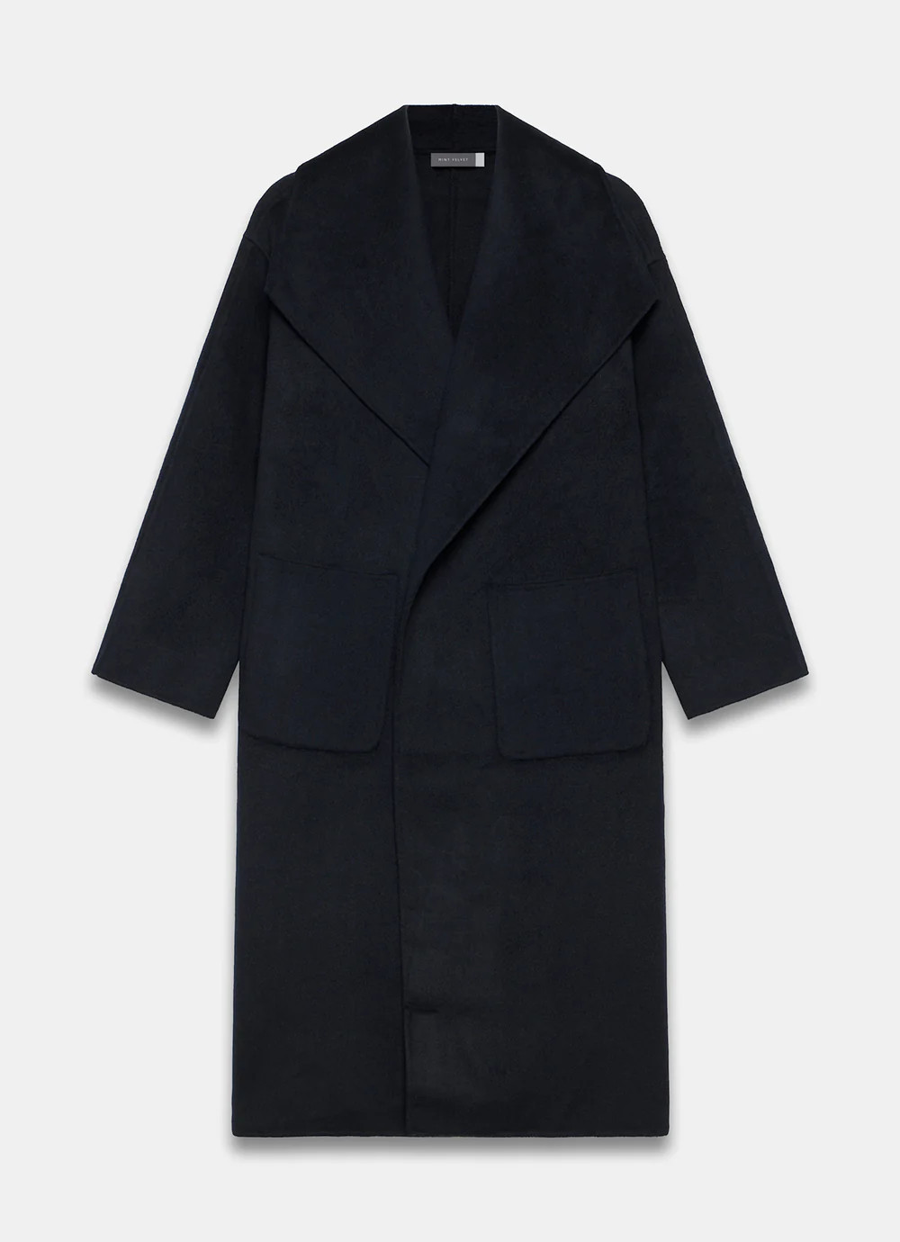 Navy Hand Finished Double Breasted Coat | Mint Velvet