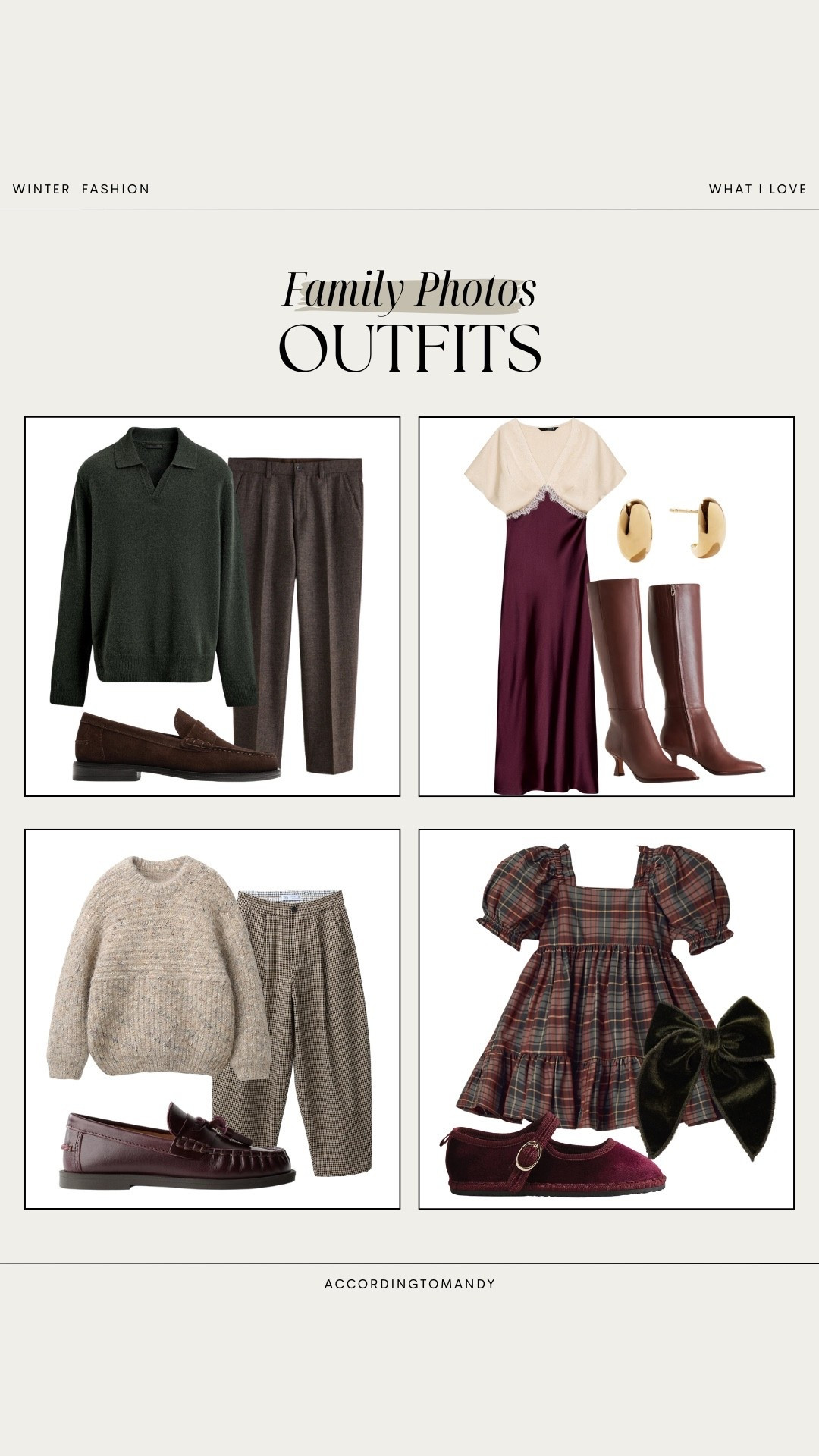 Outfits for the whole family for Holiday family photos! 

family photos outfits, outfits for the family, unique family photos outfits, burgundy family photos, green family photos, green and burgundy family photos 

#LTKHoliday #LTKmomlife #LTKKids