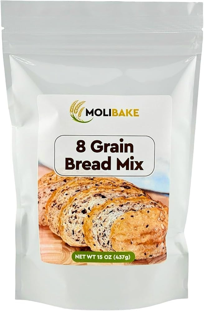 Molibake 8 Grain Bread Mix - All-Natural Multigrain Baking Mix for Bread Machine and Oven - 15 oz... | Amazon (US)