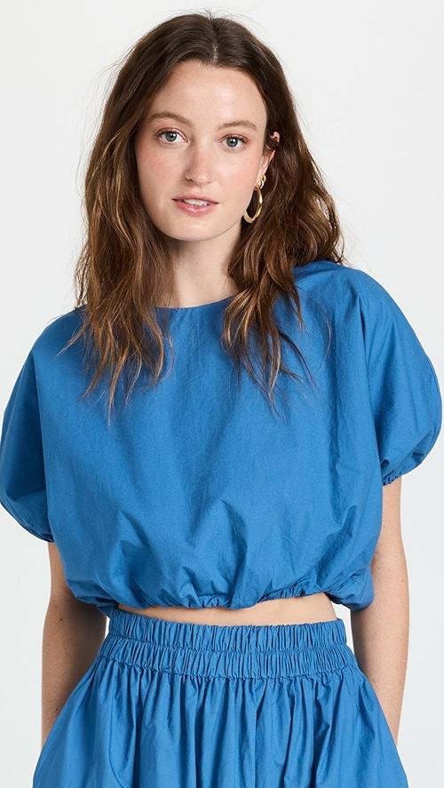 Opihi Bubble Sleeve Crop Top | Shopbop