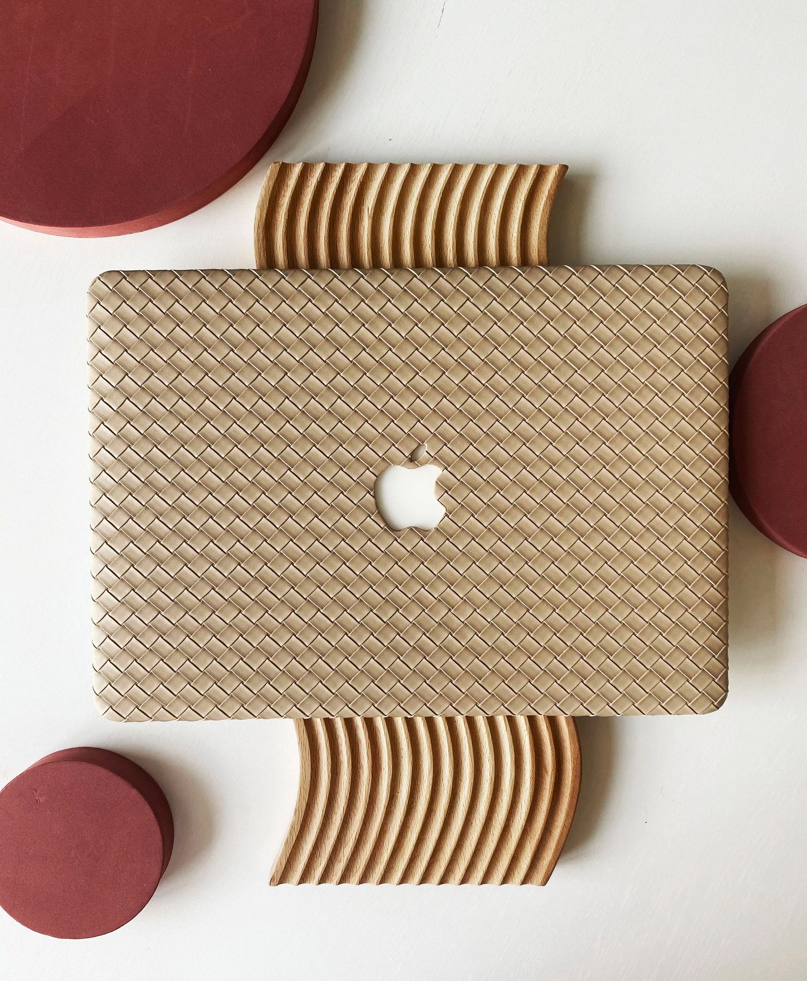 Woven Leather Milky Beige Hard Case Cover for Macbook Air 13 - Etsy | Etsy (US)