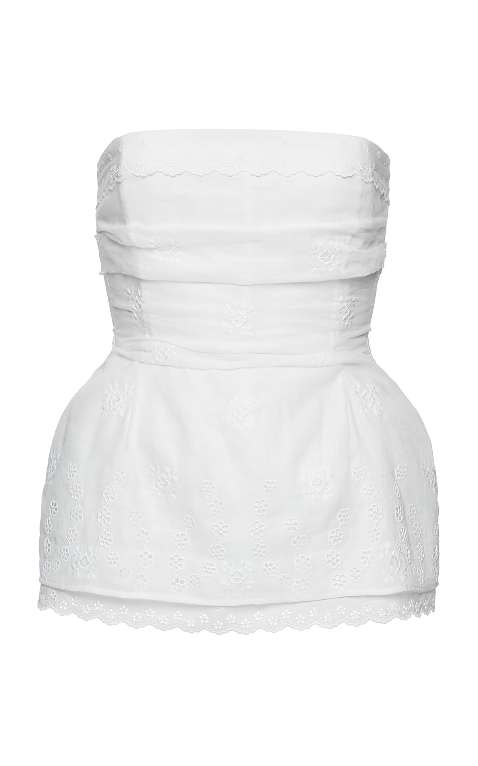 Magda Butrym - Lace-Trimmed Cotton-Blend Corset Top - White - FR 34 - Moda Operandi | Moda Operandi (Global)