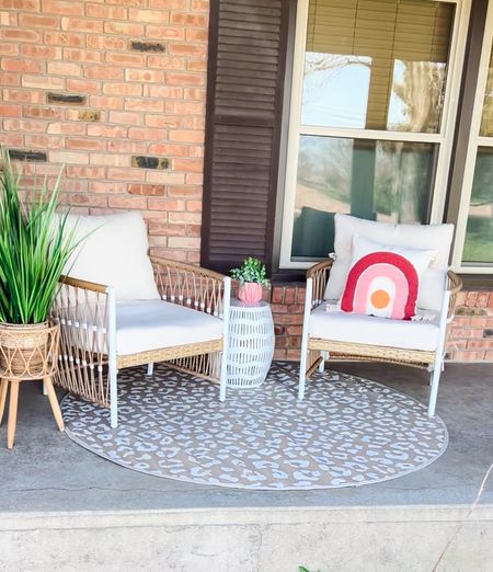 Outdoor porch refresh😍 added a bit of color this year!🩷☀️ 

#LTKhome #LTKSeasonal