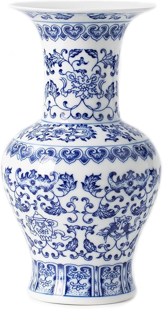 Blue and White Vase, Blue Vases Home Décor, Chinoiserie Vase, Blue and White Porcelain, Ceramic ... | Amazon (US)