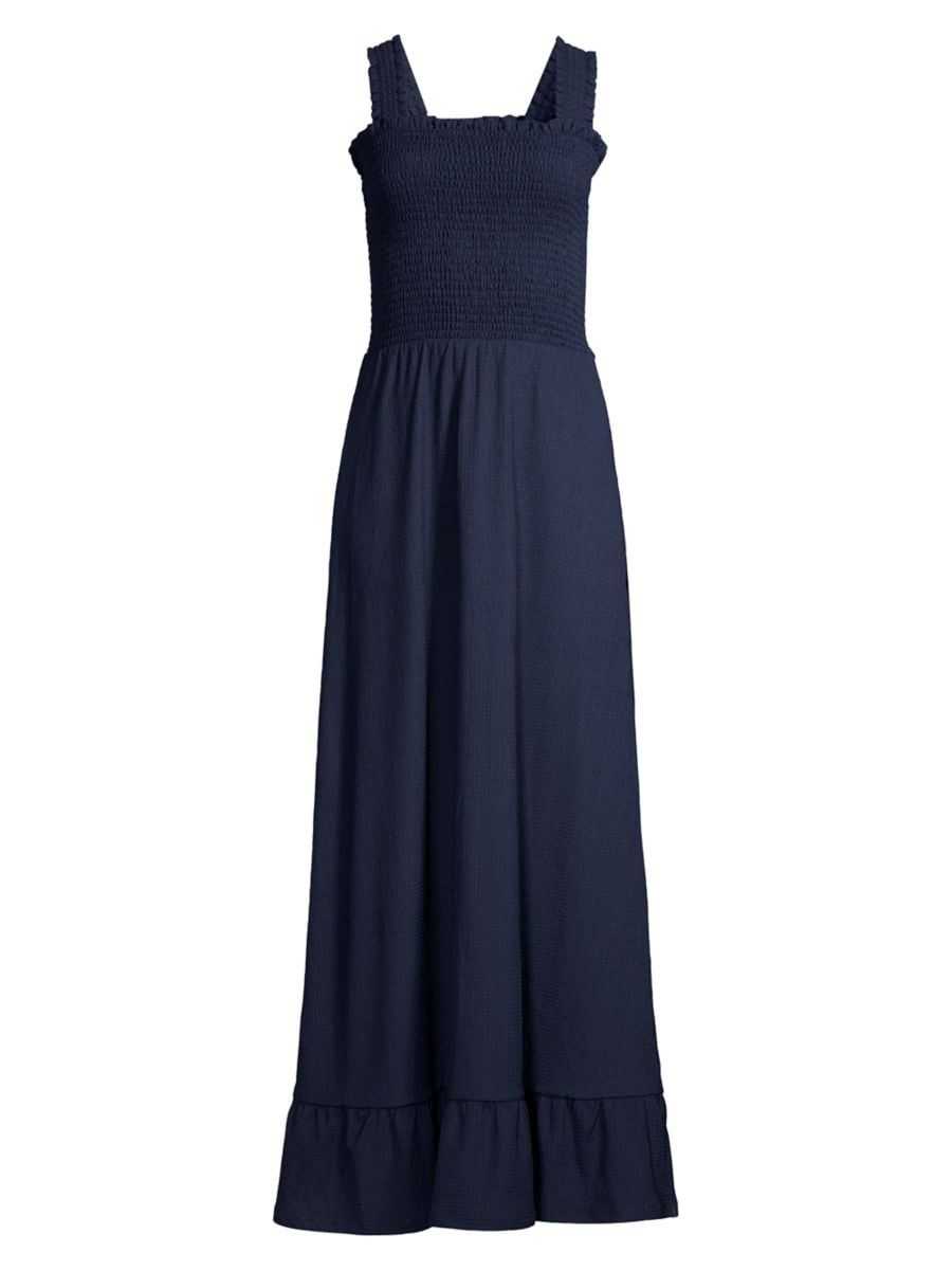 Smocked Sleeveless A-Line Maxi Dress | Saks Fifth Avenue