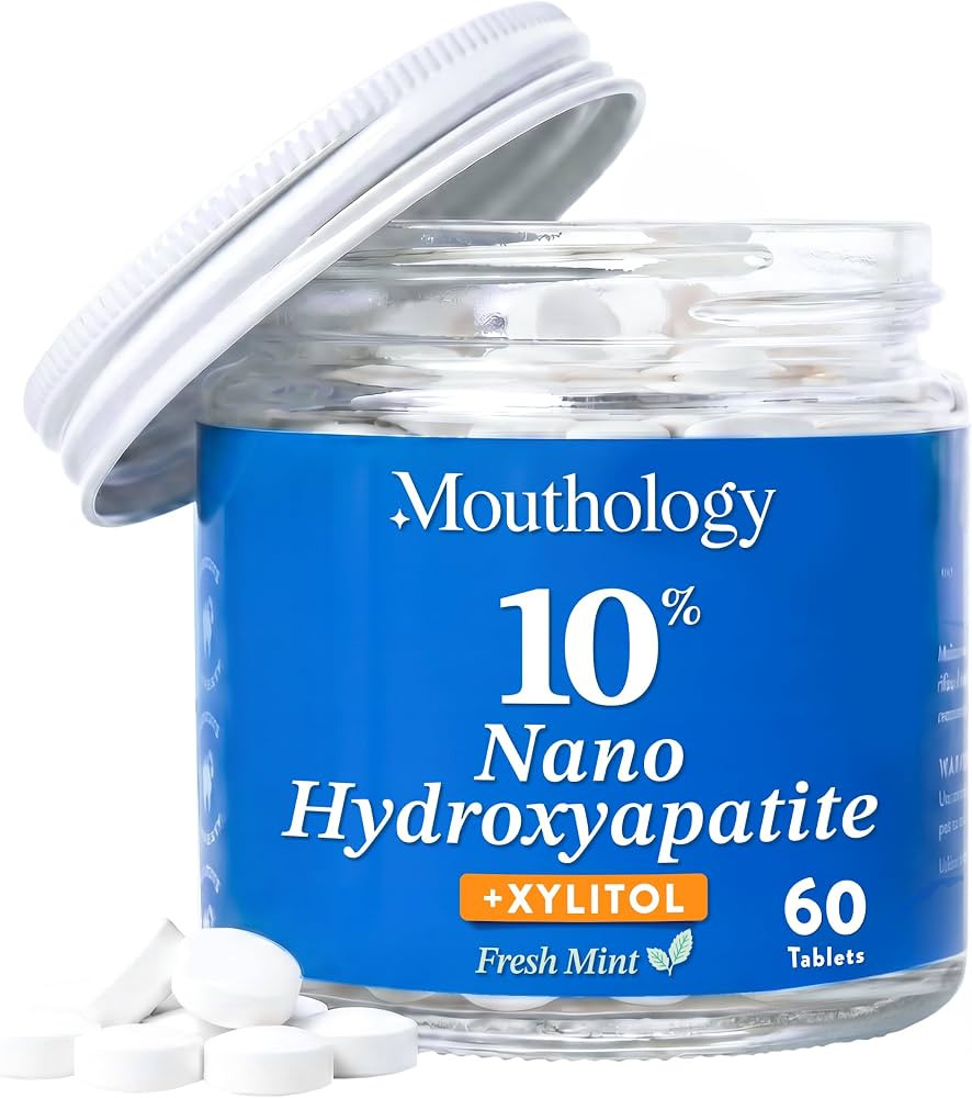 Mouthology 10% Nano Hydroxyapatite Toothpaste Tablets Fluoride Free, Whitening*, Rod Shaped nHa, ... | Amazon (US)