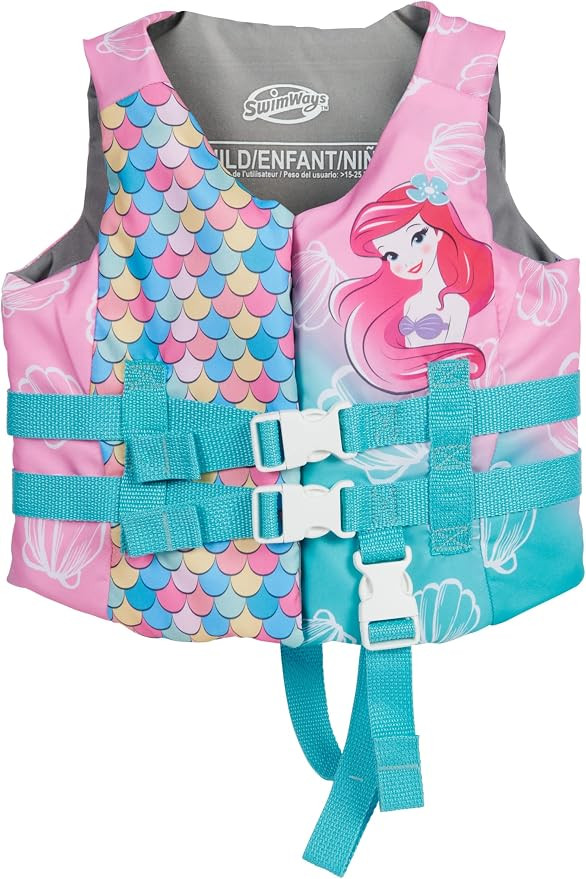SwimWays Disney Princess Swim Trainer Life Jacket, US Coast Guard Approved Life Vest Kids Swim Ve... | Amazon (US)
